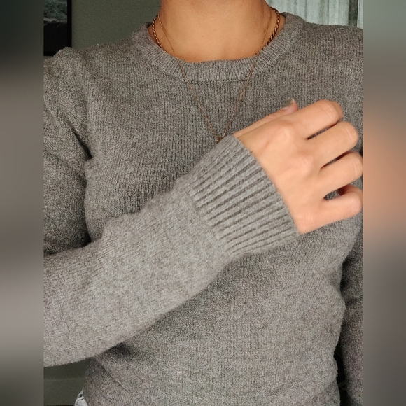 Grey Crew neck Heartloom Sweater with tie detail - Picture 3 of 7